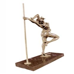 Sexy Pole Dancer Bronze Sculpture
