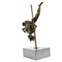 Nude Erotic Gymnast Acrobat Bronze Sculpture
