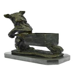 Bulldog Bronze Planter Sculpture Statue
