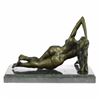 Image 3 : Naked Nude Girl Bronze Sculpture on Marble Base Figure