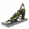 Image 4 : Naked Nude Girl Bronze Sculpture on Marble Base Figure