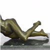Image 8 : Naked Nude Girl Bronze Sculpture on Marble Base Figure