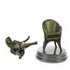 Image 1 : Erotic Nude Sexy Girl Explicit Chair Pose Bronze Statue