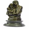 Image 1 : A Couple Embracing Their Love Child Bronze Sculpture