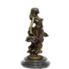 Image 4 : Astonishing Girl With Great Body Bronze Statue on Marble Base Sculpture