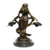 Image 5 : Astonishing Girl With Great Body Bronze Statue on Marble Base Sculpture