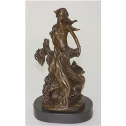 Nude Girl Bacchus Wine God Cellar Bronze Sculpture