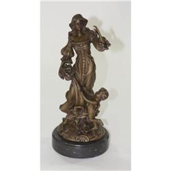 Nude Sexy with Cherub Hot Cast Bronze Figurine