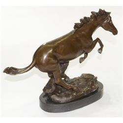 Horse Running Stallion Bronze Sculpture