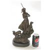 Image 2 : Shepherd Girl Woman With Two Sheep Bronze Statue
