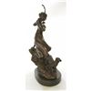 Image 5 : Shepherd Girl Woman With Two Sheep Bronze Statue