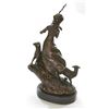 Image 6 : Shepherd Girl Woman With Two Sheep Bronze Statue