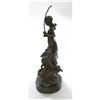 Image 8 : Shepherd Girl Woman With Two Sheep Bronze Statue