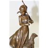 Image 9 : Shepherd Girl Woman With Two Sheep Bronze Statue
