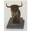 Image 10 : Bull Head Bronze on Marble Base Sculpture