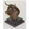 Image 4 : Bull Head Bronze on Marble Base Sculpture