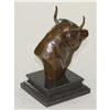 Image 8 : Bull Head Bronze on Marble Base Sculpture