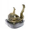 Image 1 : Erotic Abstract Bronze Sculpture on Marble Base Figure