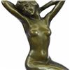 Image 4 : Nude Girl Model Sitting on Chair Bronze Sculpture