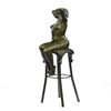 Image 5 : Nude Girl Model Sitting on Chair Bronze Sculpture