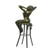Image 6 : Nude Girl Model Sitting on Chair Bronze Sculpture