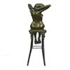 Image 7 : Nude Girl Model Sitting on Chair Bronze Sculpture