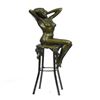 Image 9 : Nude Girl Model Sitting on Chair Bronze Sculpture