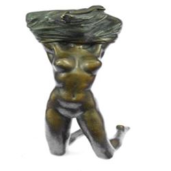 Nude Girl Beneath The Wind Bronze Sculpture