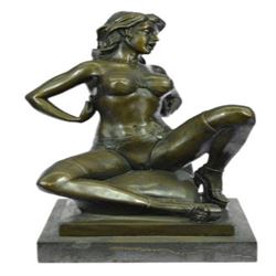 Erotic Nude Woman Bronze Statue