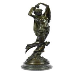 Nude Woman with Grapes Bronze Statue