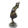 Image 6 : Nudist Performer Bronze Sculpture on Marble Base Statue