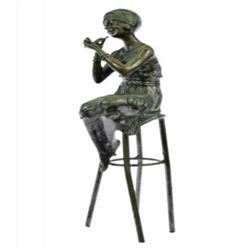 Sitting Girl Bronze Sculpture