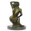 Image 4 : Nude Woman Kneels Bronze Statue