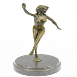 Nude Erotic Pin Up Girl Bronze Sculpture