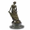 Image 4 : Young Flapper Bronze Sculpture on Marble Base Statue