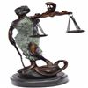 Image 1 : Blind Lady of Justice Bronze Statue on Marble Base Sculpture
