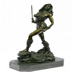 Sexy Nude Amazon Warrior Bronze Sculpture