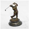 Image 1 : Golfer Bronze on Marble Base Statue