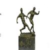 Image 1 : Two Soccer Player Bronze Sculpture