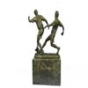 Image 9 : Two Soccer Player Bronze Sculpture