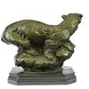 Image 3 : Polar Bear Bronze Sculpture on Marble Base Statue