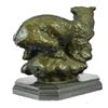 Image 4 : Polar Bear Bronze Sculpture on Marble Base Statue
