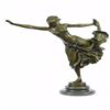 Image 1 : Semi Nude Dancer Bronze Sculpture on Marble Base Statue