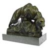 Image 4 : Bronze Mountain Lion Sculpture on Marble Base Statue