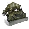 Image 5 : Bronze Mountain Lion Sculpture on Marble Base Statue