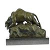 Image 6 : Bronze Mountain Lion Sculpture on Marble Base Statue