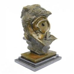 Abstract Modern Art Face Carved on Rock Bronze Sculpture