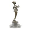 Image 8 : Woman Musician Bronze Sculpture on Marble Base Statue
