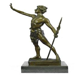 Warrior With Spear Bronze Statue