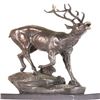Image 1 : Trophy Bronze Elk Sculpture on Marble Base Statue